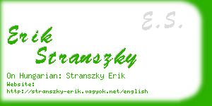 erik stranszky business card